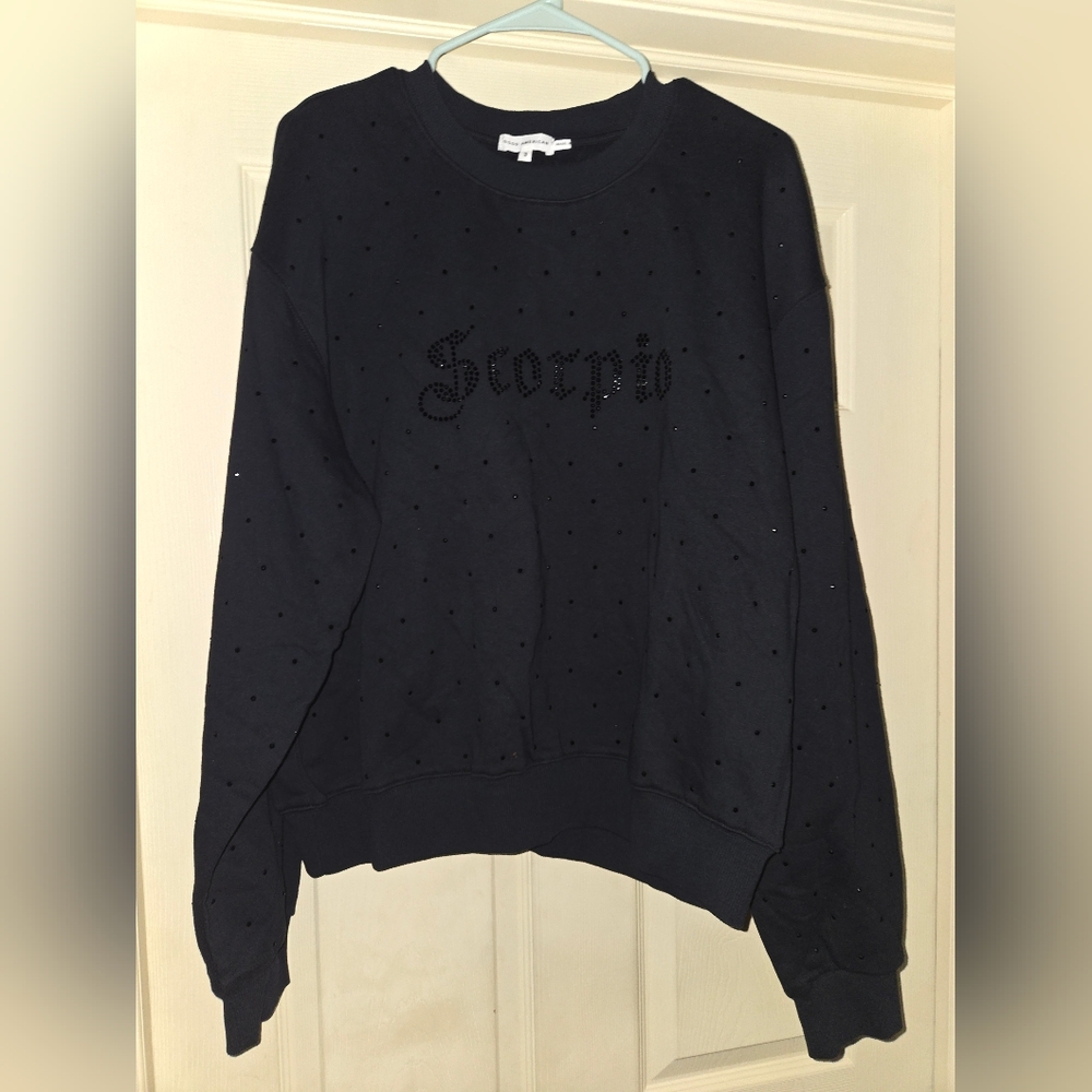 NWT Good American 'Scorpio' Rhinestone Crewneck Sweatshirt - Picture 4 of 7
